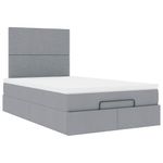 Casa si Gradina - Mobilier - Paturi si accesorii - Paturi - Cadru de pat otoman cu saltea tesatura gri deschis 120x190 cm - Infinity.ro