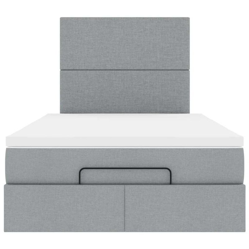 Casa si Gradina - Mobilier - Paturi si accesorii - Paturi - Cadru de pat otoman cu saltea tesatura gri deschis 120x190 cm - Infinity.ro