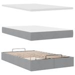 Casa si Gradina - Mobilier - Paturi si accesorii - Paturi - Cadru de pat otoman cu saltea tesatura gri deschis 120x190 cm - Infinity.ro