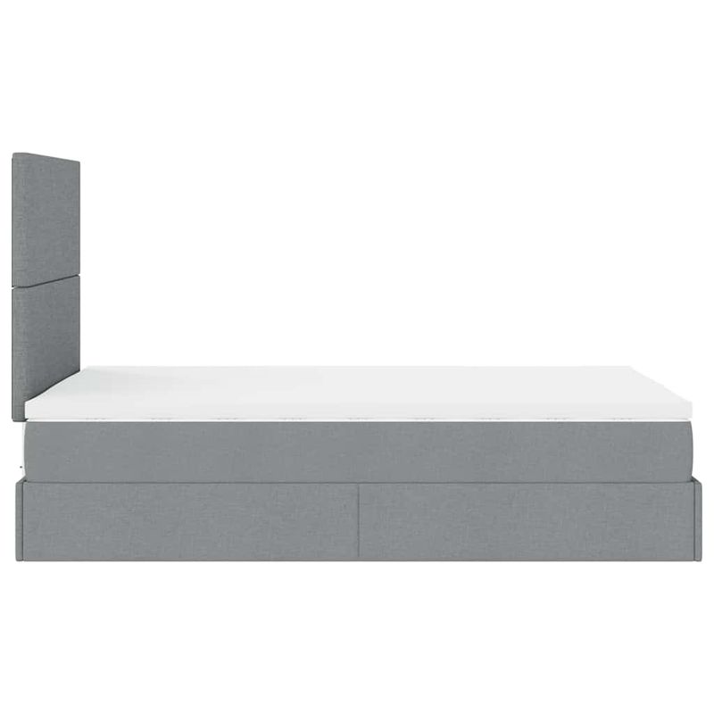 Casa si Gradina - Mobilier - Paturi si accesorii - Paturi - Cadru de pat otoman cu saltea tesatura gri deschis 120x190 cm - Infinity.ro