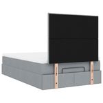Casa si Gradina - Mobilier - Paturi si accesorii - Paturi - Cadru de pat otoman cu saltea tesatura gri deschis 120x190 cm - Infinity.ro