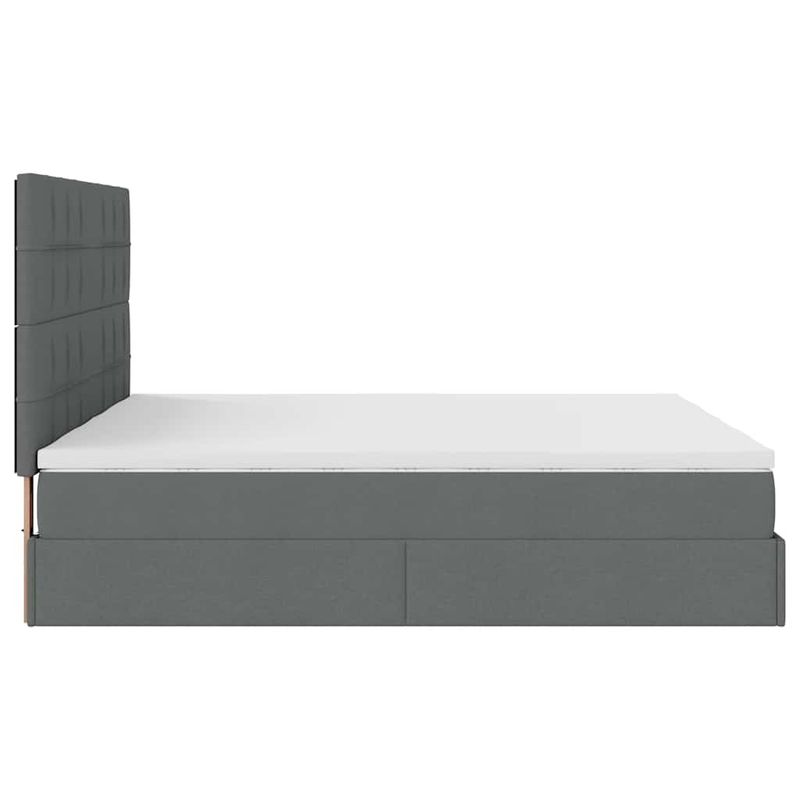 Casa si Gradina - Mobilier - Paturi si accesorii - Paturi - Cadru de pat otoman cu saltele Gri inchis 180x200cm tesatura - Infinity.ro