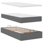 Casa si Gradina - Mobilier - Paturi si accesorii - Paturi - Cadru de pat otoman cu saltele Gri inchis 180x200cm tesatura - Infinity.ro