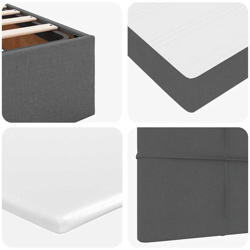 Casa si Gradina - Mobilier - Paturi si accesorii - Paturi - Cadru de pat otoman cu saltele Gri inchis 180x200cm tesatura - Infinity.ro