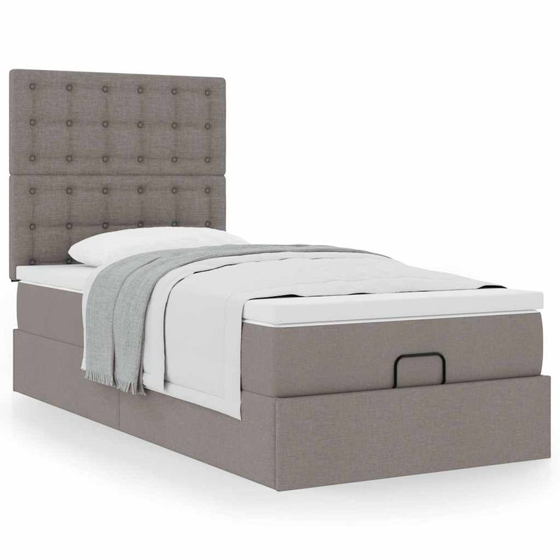 Casa si Gradina - Mobilier - Paturi si accesorii - Paturi - Cadru de pat otoman cu saltea Taupe 80x200cm Material - Infinity.ro