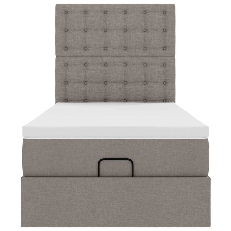 Casa si Gradina - Mobilier - Paturi si accesorii - Paturi - Cadru de pat otoman cu saltea Taupe 80x200cm Material - Infinity.ro