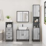 Casa si Gradina - Mobilier - Mobilier baie - Comode baie - Dulap de baie, gri sonoma, 65x33x60 cm, lemn prelucrat - Infinity.ro