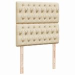 Casa si Gradina - Mobilier - Paturi si accesorii - Paturi - Cadru de pat otoman cu saltea crem 90x200cm stofa - Infinity.ro