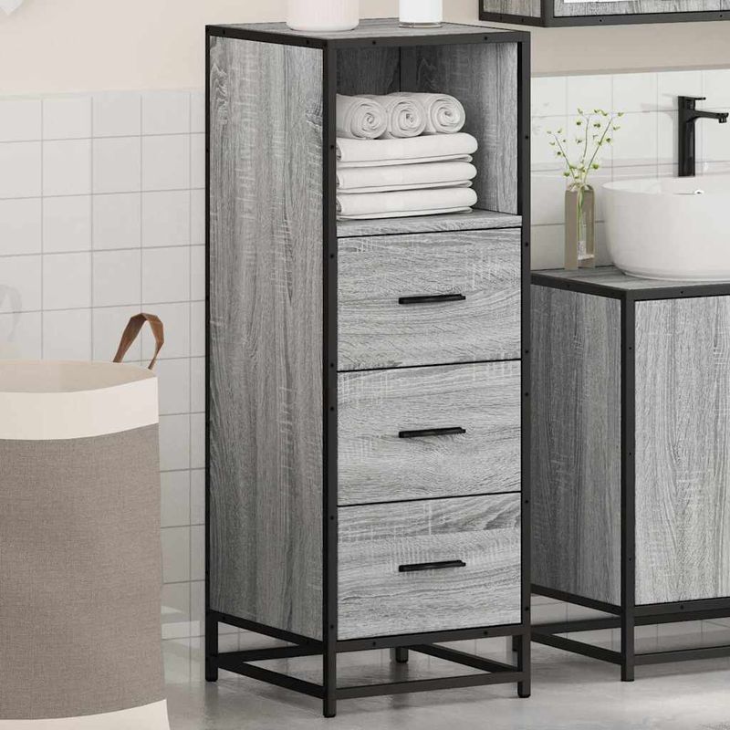 Casa si Gradina - Mobilier - Mobilier baie - Comode baie - Dulap de baie, gri sonoma, 65x33x60 cm, lemn prelucrat - Infinity.ro