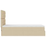 Casa si Gradina - Mobilier - Paturi si accesorii - Paturi - Cadru de pat otoman cu saltea crem 90x200cm stofa - Infinity.ro