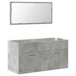 Casa si Gradina - Mobilier - Mobilier baie - Comode baie - Dulap de baie cu oglinda, gri beton, lemn prelucrat - Infinity.ro
