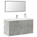 Casa si Gradina - Mobilier - Mobilier baie - Comode baie - Dulap de baie cu oglinda, gri beton, lemn prelucrat - Infinity.ro