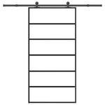 Casa si Gradina - Constructii - Usi interior, exterior si garaj - Usi garaj - Usa glisanta cu set feronerie 102x205 cm ESG sticla și aluminiu, model 5 bare orizontale - Infinity.ro