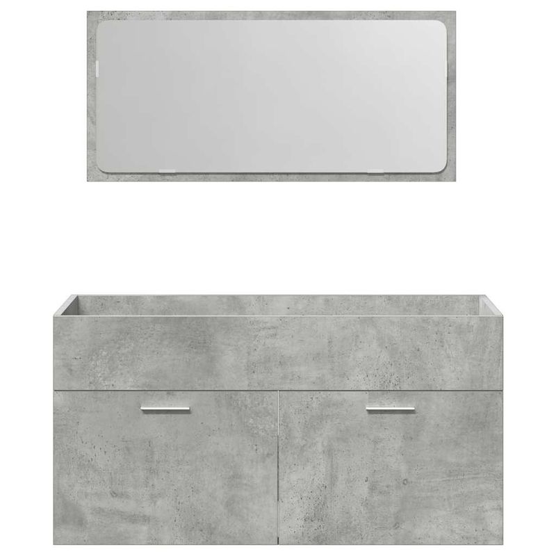 Casa si Gradina - Mobilier - Mobilier baie - Comode baie - Dulap de baie cu oglinda, gri beton, lemn prelucrat - Infinity.ro