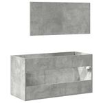 Casa si Gradina - Mobilier - Mobilier baie - Comode baie - Dulap de baie cu oglinda, gri beton, lemn prelucrat - Infinity.ro