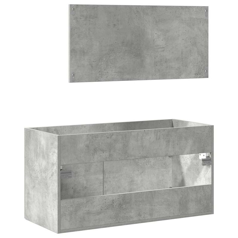Casa si Gradina - Mobilier - Mobilier baie - Comode baie - Dulap de baie cu oglinda, gri beton, lemn prelucrat - Infinity.ro