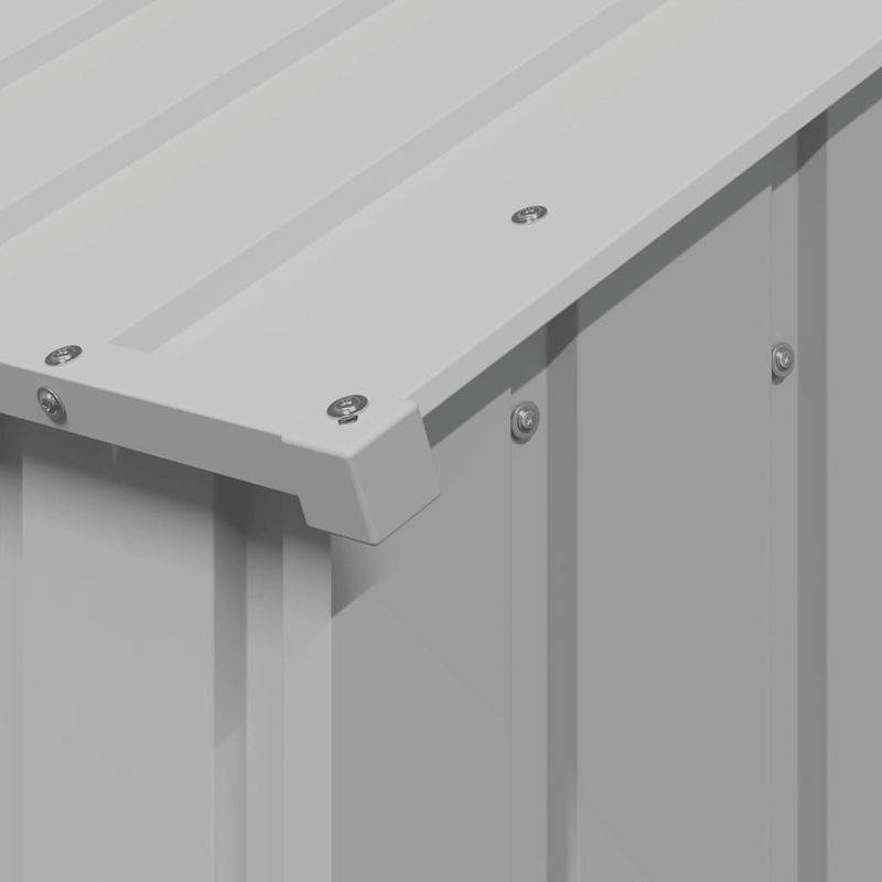 Petshop - Accesorii petshop - Culcusuri si custi - Custi interior si exterior - Casa pentru caini cu acoperis 113x153x101 cm otel galvanizat, gri - Infinity.ro