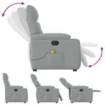 Ingrijire personala si Cosmetice - Sanatate si wellness - Articole wellness - Fotolii de masaj - Fotoliu electric de masaj rabatabil, gri deschis, microfibra - Infinity.ro