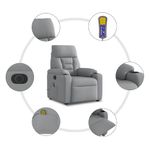 Ingrijire personala si Cosmetice - Sanatate si wellness - Articole wellness - Fotolii de masaj - Fotoliu electric de masaj rabatabil, gri deschis, microfibra - Infinity.ro