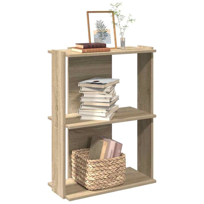 Casa si Gradina - Mobilier - Biblioteci si rafturi - Biblioteci - Biblioteca 3 niveluri stejar sonoma 60x30x80 cm, lemn prelucrat - Infinity.ro
