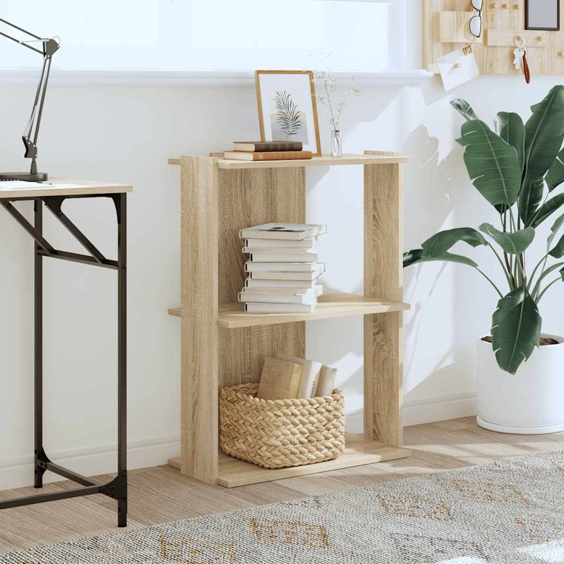 Casa si Gradina - Mobilier - Biblioteci si rafturi - Biblioteci - Biblioteca 3 niveluri stejar sonoma 60x30x80 cm, lemn prelucrat - Infinity.ro