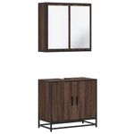 Casa si Gradina - Mobilier - Seturi de mobilier - Seturi baie - Set mobilier de baie, 2 piese, stejar maro, lemn prelucrat - Infinity.ro