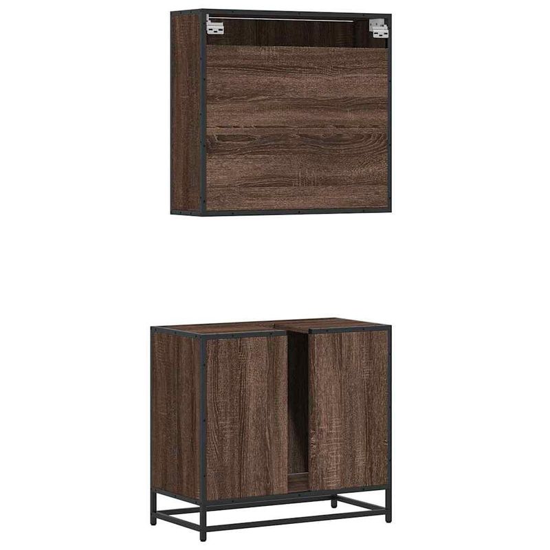 Casa si Gradina - Mobilier - Seturi de mobilier - Seturi baie - Set mobilier de baie, 2 piese, stejar maro, lemn prelucrat - Infinity.ro