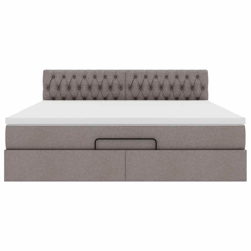 Casa si Gradina - Mobilier - Paturi si accesorii - Paturi - Cadru de pat otoman cu saltea Taupe 160x200cm Material - Infinity.ro