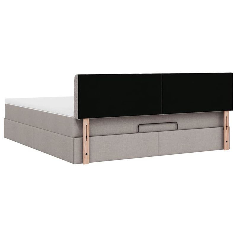 Casa si Gradina - Mobilier - Paturi si accesorii - Paturi - Cadru de pat otoman cu saltea Taupe 160x200cm Material - Infinity.ro