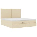 Casa si Gradina - Mobilier - Paturi si accesorii - Paturi - Cadru de pat otoman cu saltea crem 180x200cm stofa - Infinity.ro