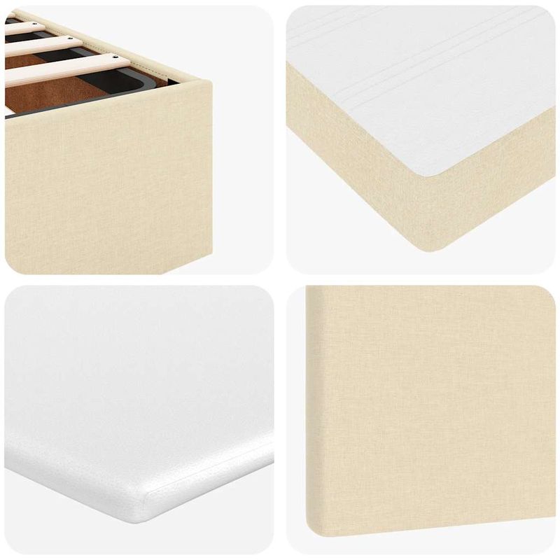 Casa si Gradina - Mobilier - Paturi si accesorii - Paturi - Cadru de pat otoman cu saltea crem 180x200cm stofa - Infinity.ro