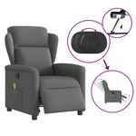 Ingrijire personala si Cosmetice - Sanatate si wellness - Articole wellness - Fotolii de masaj - Fotoliu electric de masaj rabatabil, gri inchis, textil - Infinity.ro