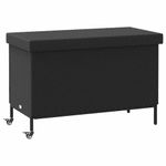 Casa si Gradina - Gradina si terasa - Mobilier exterior - Dulapuri si lazi depozitare exterior - Lada depozitare de gradina cu roti negru,110x55x73 cm poliratan - Infinity.ro