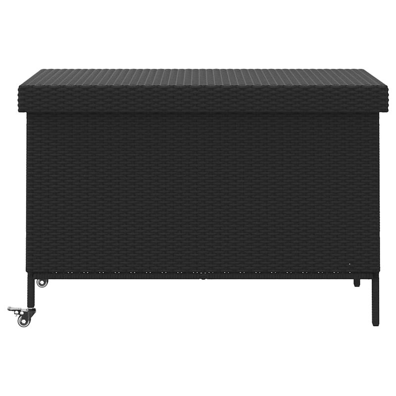 Casa si Gradina - Gradina si terasa - Mobilier exterior - Dulapuri si lazi depozitare exterior - Lada depozitare de gradina cu roti negru,110x55x73 cm poliratan - Infinity.ro