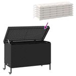 Casa si Gradina - Gradina si terasa - Mobilier exterior - Dulapuri si lazi depozitare exterior - Lada depozitare de gradina cu roti negru,110x55x73 cm poliratan - Infinity.ro