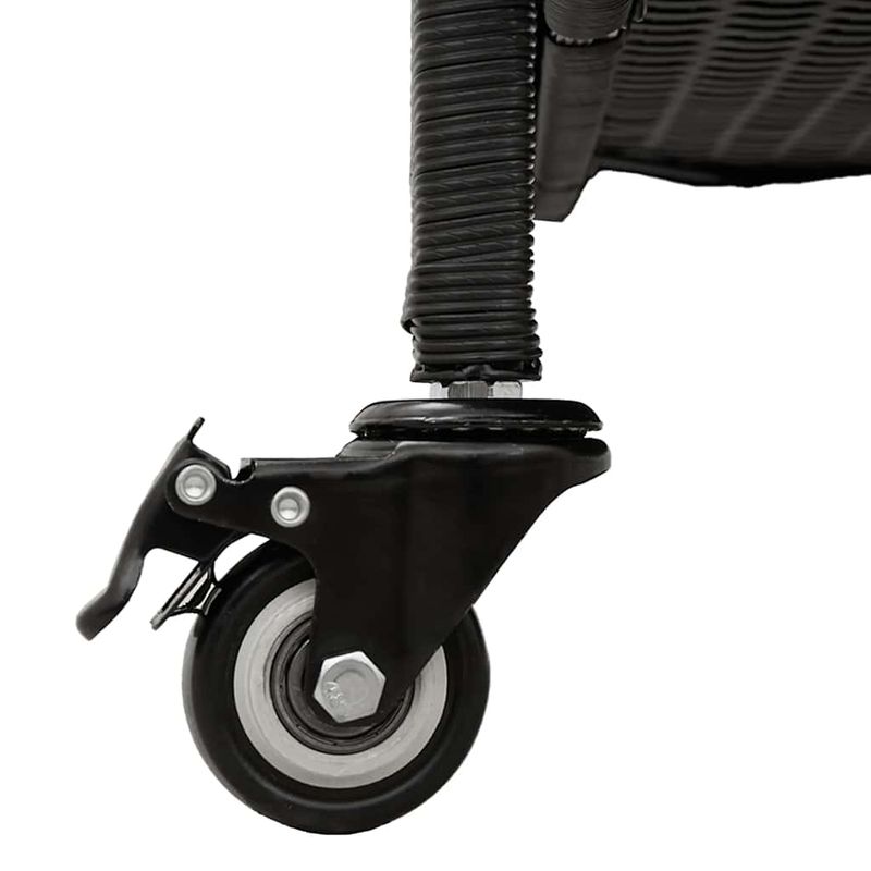 Casa si Gradina - Gradina si terasa - Mobilier exterior - Dulapuri si lazi depozitare exterior - Lada depozitare de gradina cu roti negru,110x55x73 cm poliratan - Infinity.ro