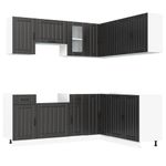 Casa si Gradina - Mobilier - Comode si corpuri - Corpuri bucatarie - Set dulap de bucatarie 11 piese „Kalmar” lemn negru prelucrat - Infinity.ro
