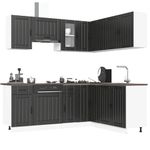 Casa si Gradina - Mobilier - Comode si corpuri - Corpuri bucatarie - Set dulap de bucatarie 11 piese „Kalmar” lemn negru prelucrat - Infinity.ro