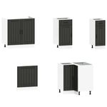 Casa si Gradina - Mobilier - Comode si corpuri - Corpuri bucatarie - Set dulap de bucatarie 11 piese „Kalmar” lemn negru prelucrat - Infinity.ro