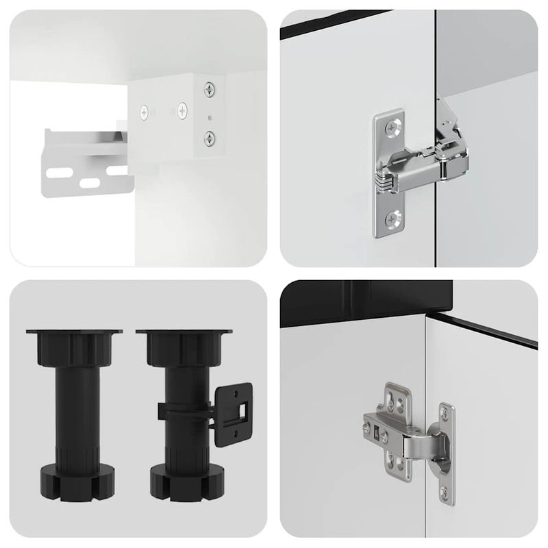 Casa si Gradina - Mobilier - Comode si corpuri - Corpuri bucatarie - Set dulap de bucatarie 11 piese „Kalmar” lemn negru prelucrat - Infinity.ro
