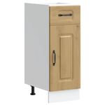 Casa si Gradina - Mobilier - Comode si corpuri - Corpuri bucatarie - Dulap de baza de bucatarie „Kalmar” stejar artizanal lemn, model 1x dulap inferior (1 ușă 1 sertar), mărime 30x46x81.5 cm - Infinity.ro