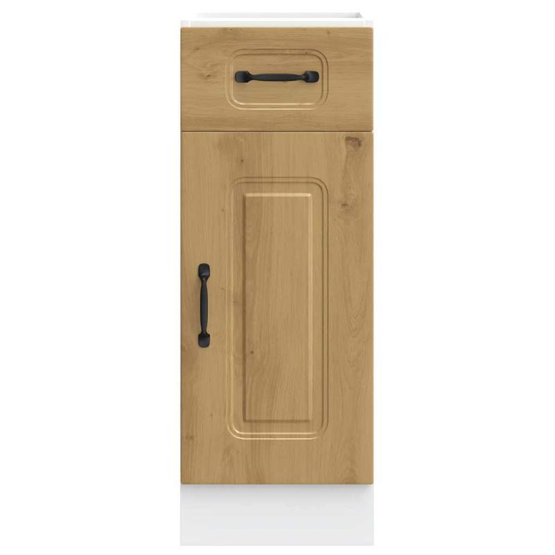 Casa si Gradina - Mobilier - Comode si corpuri - Corpuri bucatarie - Dulap de baza de bucatarie „Kalmar” stejar artizanal lemn, model 1x dulap inferior (1 ușă 1 sertar), mărime 30x46x81.5 cm - Infinity.ro