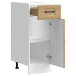 Casa si Gradina - Mobilier - Comode si corpuri - Corpuri bucatarie - Dulap de baza de bucatarie „Kalmar” stejar artizanal lemn, model 1x dulap inferior (1 ușă 1 sertar), mărime 30x46x81.5 cm - Infinity.ro