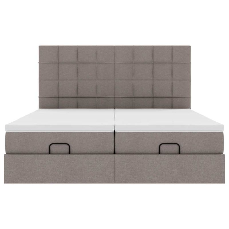 Casa si Gradina - Mobilier - Paturi si accesorii - Paturi - Cadru de pat otoman cu saltele Taupe 180x200cm Material - Infinity.ro
