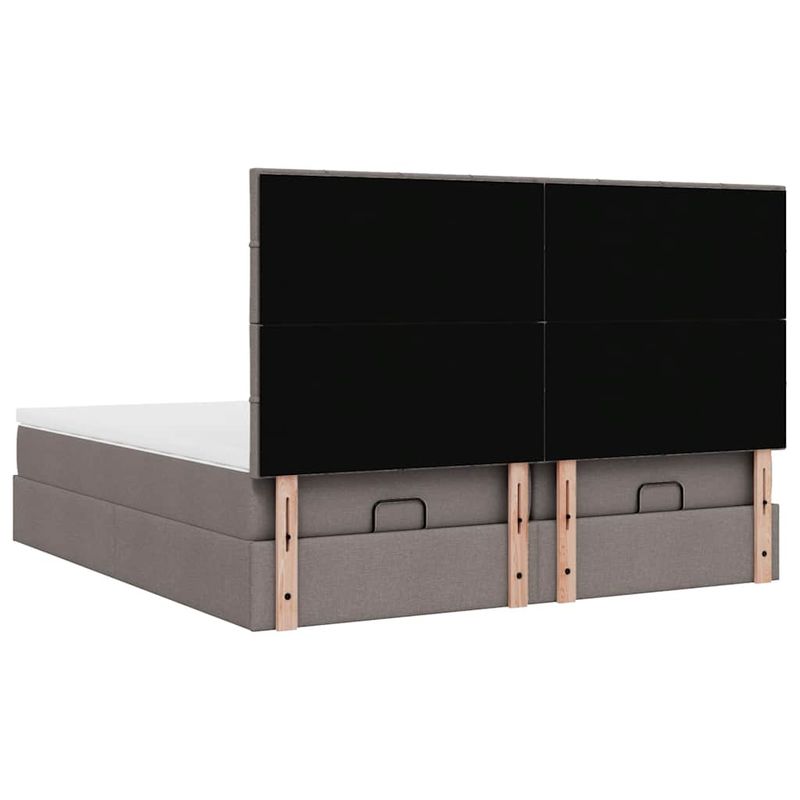 Casa si Gradina - Mobilier - Paturi si accesorii - Paturi - Cadru de pat otoman cu saltele Taupe 180x200cm Material - Infinity.ro