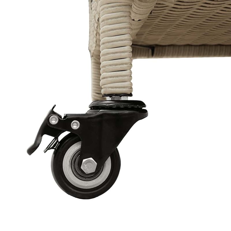 Casa si Gradina - Gradina si terasa - Mobilier exterior - Dulapuri si lazi depozitare exterior - Cutie de depozitare de gradina cu roti gri deschis Poly Ratan - Infinity.ro