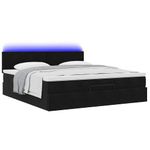 Casa si Gradina - Mobilier - Paturi si accesorii - Paturi - Cadru de pat otoman cu saltea, catifea neagra 180x200cm - Infinity.ro