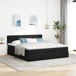 Casa si Gradina - Mobilier - Paturi si accesorii - Paturi - Cadru de pat otoman cu saltea, catifea neagra 180x200cm - Infinity.ro