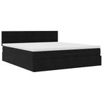 Casa si Gradina - Mobilier - Paturi si accesorii - Paturi - Cadru de pat otoman cu saltea, catifea neagra 180x200cm - Infinity.ro