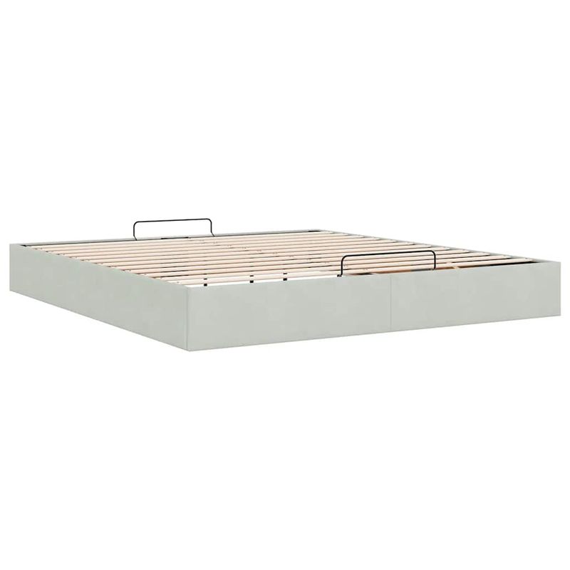 Casa si Gradina - Mobilier - Paturi si accesorii - Paturi - Cadru pat otoman fara saltea Gri deschis 180x200 cm catifea - Infinity.ro